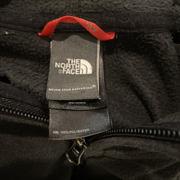 North Face full Zip Micro Fleece jacket womens large black Shell Hooded Logo - Picture 4 of 12